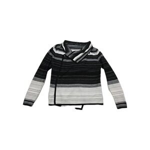 Ivanka Trump Knit Cardigan‎ Women's Size Medium Black White Wrap